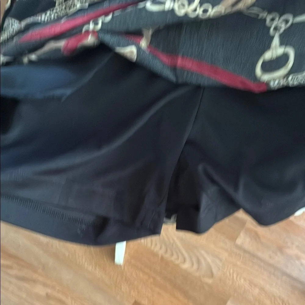 Chain Print Black Golf Skort